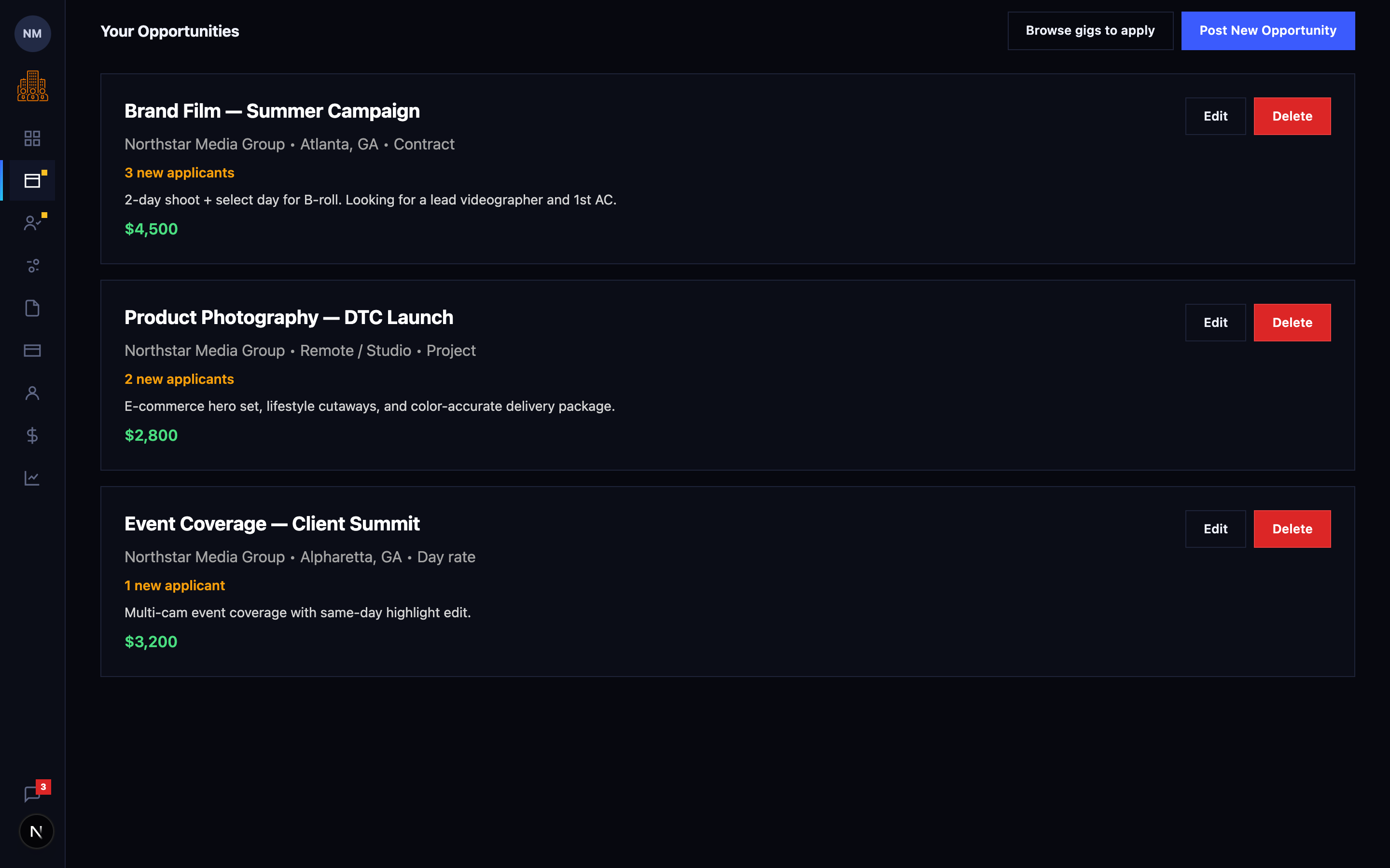 Post an opportunity workspace preview